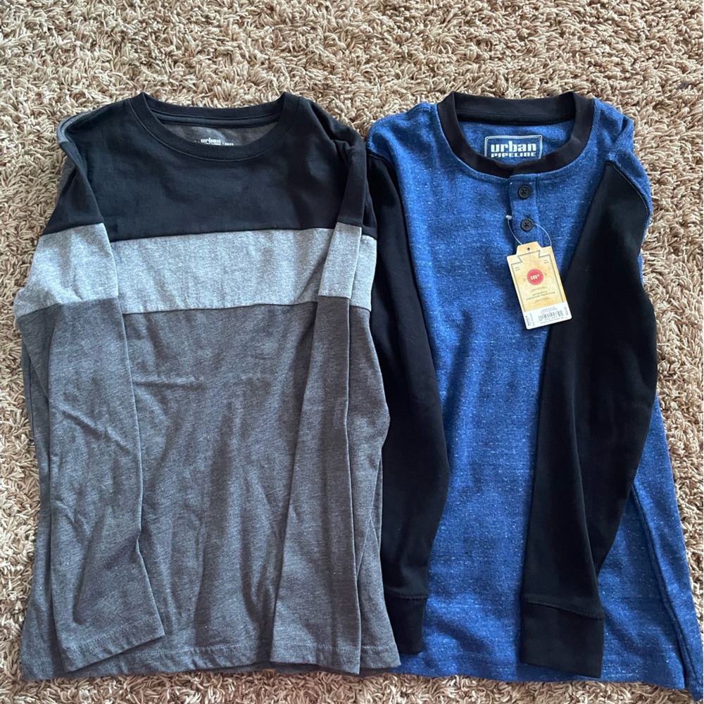 2 Urban Pipeline long sleeve shirts, boys youth medium